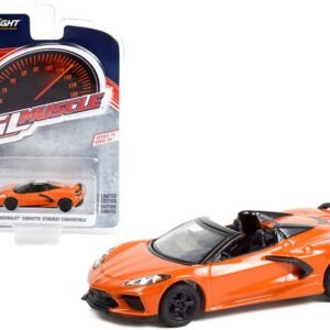 2021 Chevrolet Corvette Stingray Convertible Sebring Orange Metallic "Greenlight Muscle" Series 26 1/64 Diecast Model Car by Greenlight