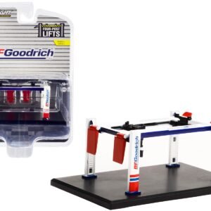 Adjustable Four-Post Lift "BFGoodrich" White and Red "Four-Post Lifts" "Four-Post Lifts" Series 4 1/64 Diecast Model by Greenlight