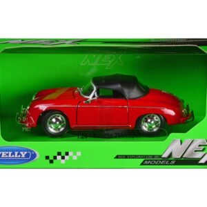 Porsche 356A Speedster Red with Black Soft Top "NEX Models" Series 1/24 Diecast Model Car by Welly