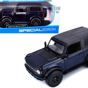 2021 Ford Bronco Wildtrak Dark Blue Metallic with Dark Gray Top "Special Edition" 1/18 Diecast Model Car by Maisto