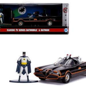 1966 Batmobile with Diecast Batman Figurine "Batman" (1966-1968) Classic TV Series "DC Comics" "Hollywood Rides" Series 1/32 Diecast Model Car by Jada