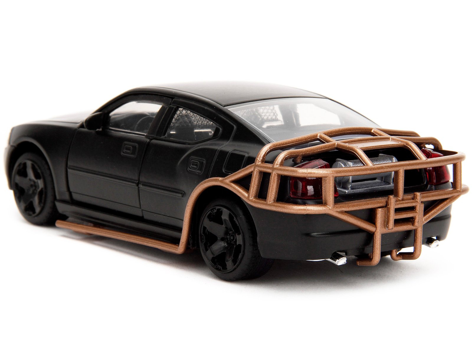 2006 Dodge Charger Matt Black with Outer Cage "Fast & Furious" Series 1/32 Diecast Model Car by Jada - Image 5