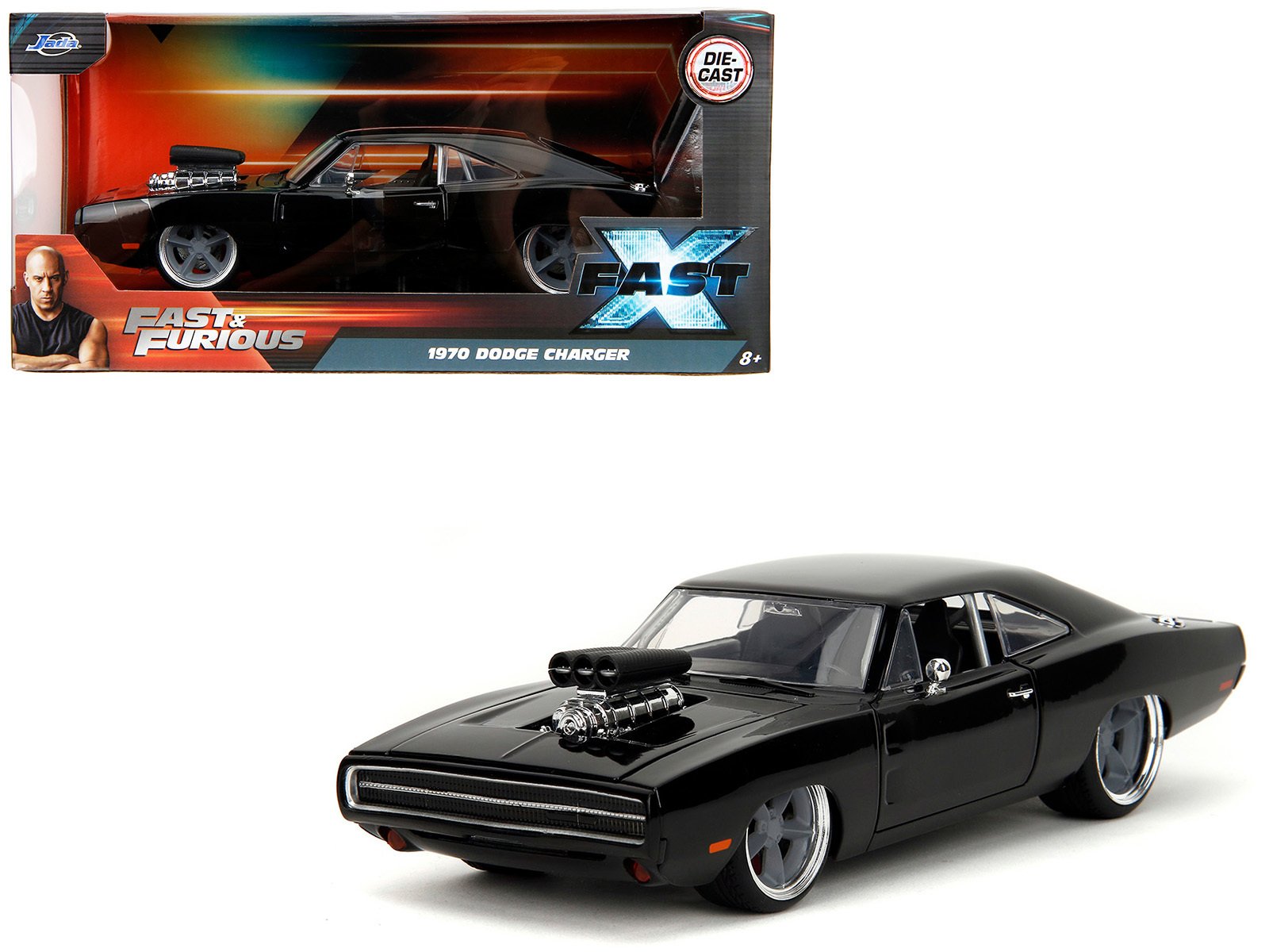 1970 Dodge Charger R/T Black "Fast X" (2023) Movie "Fast & Furious" Series 1/24 Diecast Model Car by Jada - Image 4