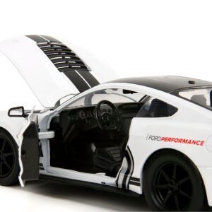 2020 Ford Mustang Shelby GT500 #65 White with Black Top and Stripes "Ford Performance" "Bigtime Muscle" Series 1/24 Diecast Model Car by Jada