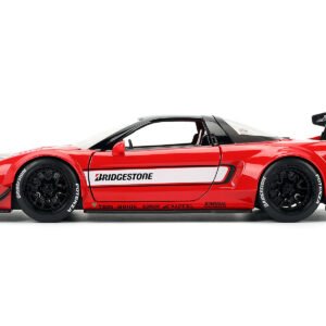 2002 Honda NSX-R RHD (Right Hand Drive) "Bridgestone" Red with Black Top and White Stripes "JDM Tuners" Series 1/24 Diecast Model Car by Jada