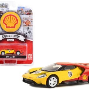 2019 Ford GT #18 Yellow and Red "Shell Oil" "Shell Oil Special Edition" Series 1 1/64 Diecast Model Car by Greenlight