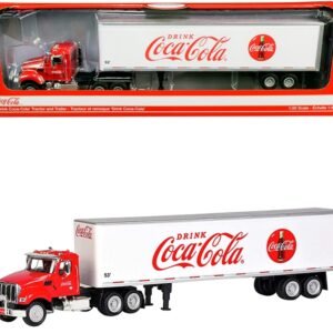 Truck Tractor with 53' Trailer "Drink Coca-Cola" Red and White 1/50 Diecast Model by Motorcity Classics
