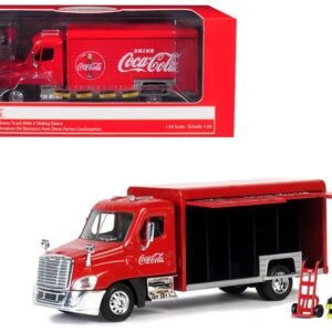 Beverage Delivery Truck "Coca-Cola" with Handcart and 4 Bottle Cases 1/50 Diecast Model by Motorcity Classics