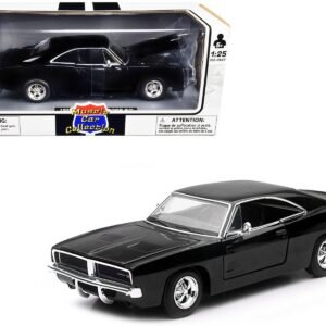 1969 Dodge Charger R/T Black "Muscle Car Collection" 1/25 Diecast Model Car by New Ray