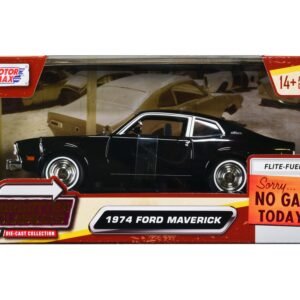 1974 Ford Maverick Black "Forgotten Classics" Series 1/24 Diecast Model Car by Motormax
