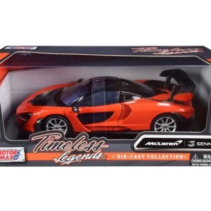 McLaren Senna Orange Metallic and Black "Timeless Legends" 1/24 Diecast Model Car by Motormax