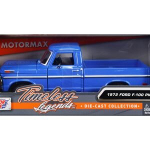 1972 Ford F-100 Pickup Truck Blue "Timeless Legends" Series 1/24 Diecast Model Car by Motormax