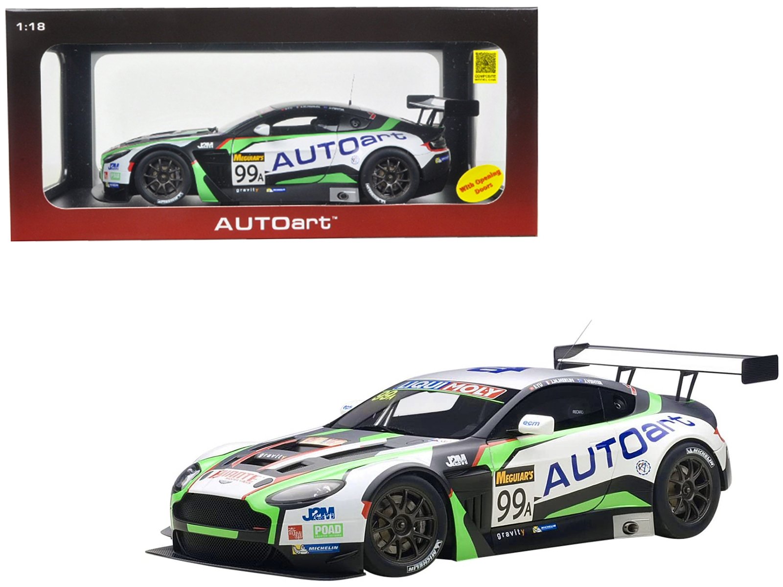 Aston Martin V12 Vantage Bathurst 12hour Endurance Race 2015 #99 JM. Merlin / J. Venter / F. Yu 1/18 Model Car by Autoart - Image 3