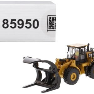 CAT Caterpillar 972M Wheel Loader with Log Fork and Operator "High Line" Series 1/87 (HO) Scale Diecast Model by Diecast Masters