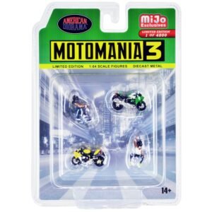 "Motomania 3" 4 piece Diecast Set (2 Figures and 2 Motorcycles) Limited Edition to 4800 pieces Worldwide for 1/64 Scale Models by American Diorama