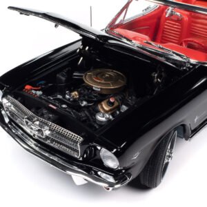 1964 1/2 Ford Mustang Convertible Raven Black with Red Interior "American Muscle" Series 1/18 Diecast Model Car by Auto World