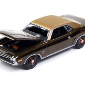 1971 Dodge Challenger R/T Dark Gold Metallic with Gold Vinyl Roof "Mecum Auctions" Limited Edition to 2496 pieces Worldwide "Premium" Series 1/64 Diecast Model Car by Auto World