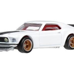 1969 Ford Mustang Boss 302 White with Black Stripes "Fast & Furious 6" (2013) Movie "Premium" Series Diecast Model Car by Hot Wheels