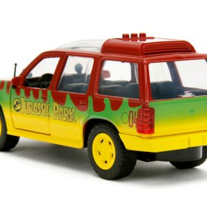 Ford Explorer Red and Yellow with Green Graphics "Jurassic Park" (1993) Movie 30th Anniversary "Hollywood Rides" Series 1/32 Diecast Model Car by Jada