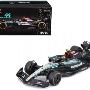 Mercedes-AMG F1 W15 E Performance #44 Lewis Hamilton "Petronas" Formula One F1 World Championship (2024) with Driver Figure and Display Case "Race" Series 1/43 Diecast Model Car by Bburago