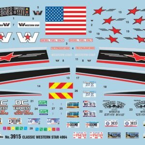 Skill 3 Model Kit Western Star Classic 4964 Truck Tractor 1/24 Scale Model by Italeri