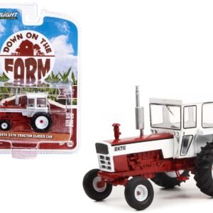 1974 2270 Tractor Closed Cab Red and White "Down on the Farm" Series 7 1/64 Diecast Model by Greenlight
