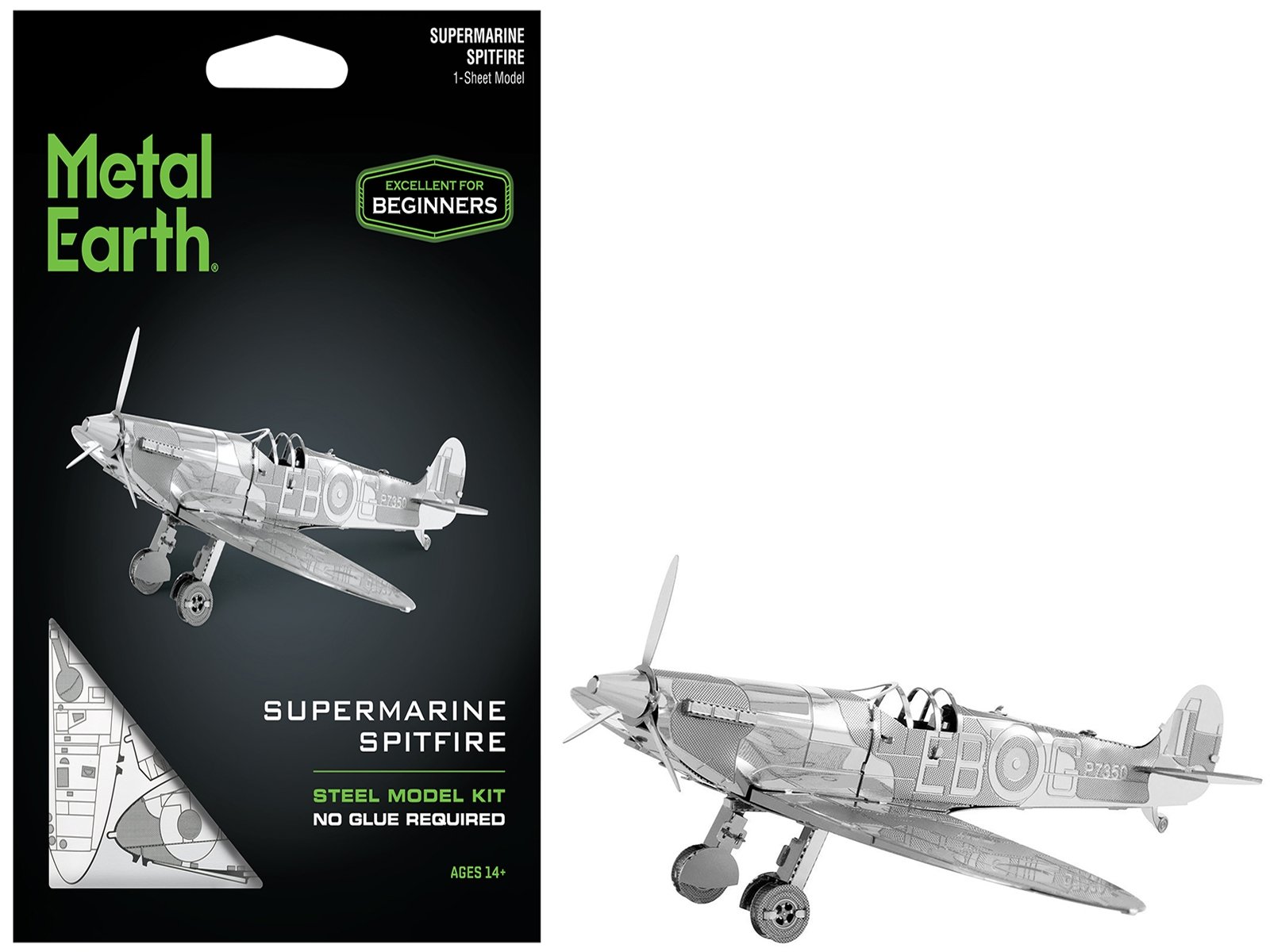 Model Kit Supermarine Spitfire Fighter Aircraft "Royal Air Force" (Easy Difficulty) Steel Model by Metal Earth - Image 5