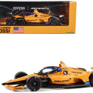 Dallara IndyCar #7 Alexander Rossi "McLaren" Arrow McLaren "60th Anniversary Triple Crown Accolade Indianapolis 500 Livery" "NTT IndyCar Series" (2023) 1/18 Diecast Model Car by Greenlight