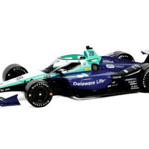 Dallara IndyCar #28 Marcus Ericsson "Delaware Life" Andretti Autosport "NTT IndyCar Series" (2024) 1/18 Diecast Model Car by Greenlight