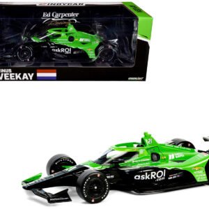 Dallara IndyCar #21 Rinus VeeKay "Risk On International" Ed Carpenter Racing "NTT IndyCar Series" (2024) 1/18 Diecast Model Car by Greenlight