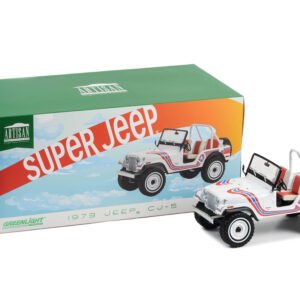 1973 Jeep CJ-5 "Super Jeep" White with Red and Blue Graphics "Artisan Collection" Series 1/18 Diecast Model Car by Greenlight