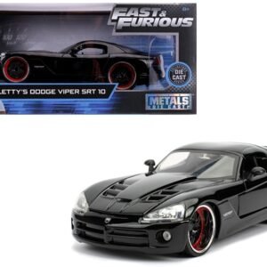 Letty's Dodge Viper SRT 10 Black "Fast & Furious" Movie 1/24 Diecast Model Car by Jada