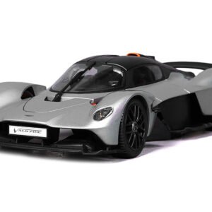 Aston Martin Valkyrie Silver Metallic with Matt Black Top "Special Edition" Series 1/18 Diecast Model Car by Maisto