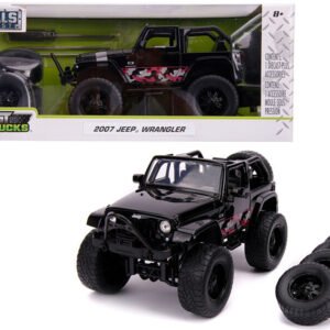 2007 Jeep Wrangler Black with Extra Wheels "Just Trucks" Series 1/24 Diecast Model Car by Jada