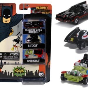 "Batman" (1966-1968) Classic TV Series 3 piece Set "Nano Hollywood Rides" Diecast Models by Jada