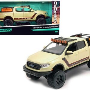 2019 Ford Ranger Lariat FX4 Pickup Truck Sand Tan with Stripes "Off Road" Series 1/27 Diecast Model Car by Maisto