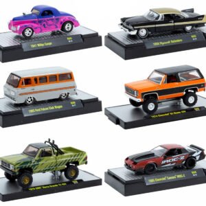 "Auto Meets" Set of 6 Cars IN DISPLAY CASES Release 89 Limited Edition 1/64 Diecast Model Cars by M2 Machines