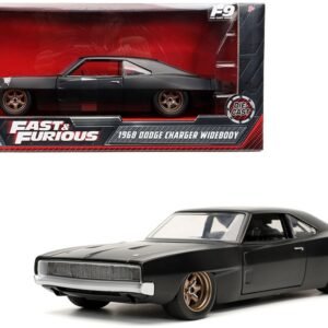 Dom's 1968 Dodge Charger Widebody Matt Black "Fast & Furious 9 F9" (2021) Movie 1/24 Diecast Model Car by Jada