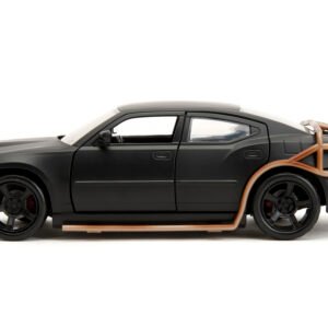 2006 Dodge Charger Matt Black with Outer Cage "Fast & Furious" Movie 1/24 Diecast Model Car by Jada