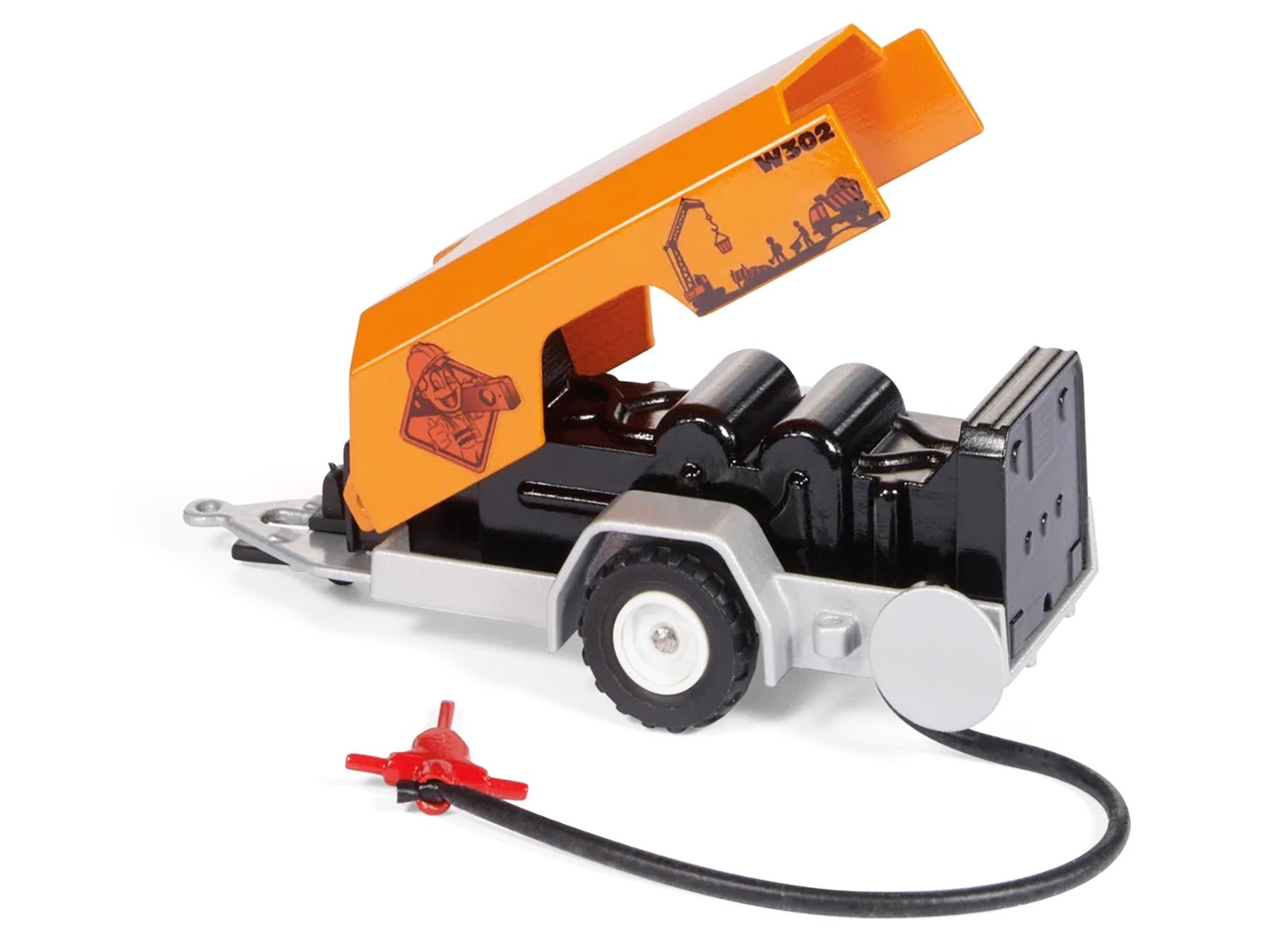 Ram 1500 Pickup Truck Yellow with Compressor Trailer and Worker Figure with Accessories Set 1/50 Diecast Models by Siku - Image 2