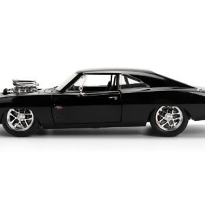 1970 Dodge Charger R/T Black "Furious 7" (2015) Movie "Fast & Furious" Series 1/24 Diecast Model Car by Jada