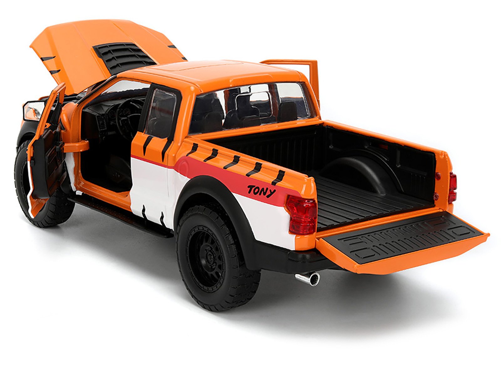 2017 Ford F-150 Raptor Pickup Truck "Frosted Flakes" Orange with Graphics and Tony the Tiger Diecast Figure "Hollywood Rides" Series 1/24 Diecast Model Car by Jada - Image 2