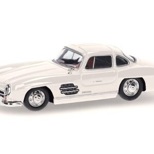 Mercedes-Benz 300 SL Gullwing White with Red Interior 1/87 (HO) Plastic Model Car by Promotex
