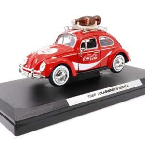 1966 Volkswagen Beetle Red "Enjoy Coca-Cola" with Roof Rack and Accessories 1/24 Diecast Model Car by Motor City Classics