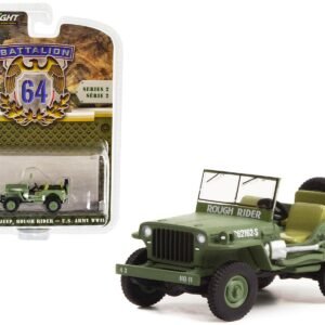 1942 Willys MB Jeep #20362162-S Green "U.S. Army World War II - Rough Rider" "Battalion 64" Release 2 1/64 Diecast Model Car by Greenlight