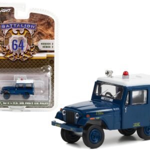 1971 Jeep DJ-5 "U.S. Air Force Air Police" Blue with White Top "Battalion 64" Series 3 1/64 Diecast Model Car by Greenlight