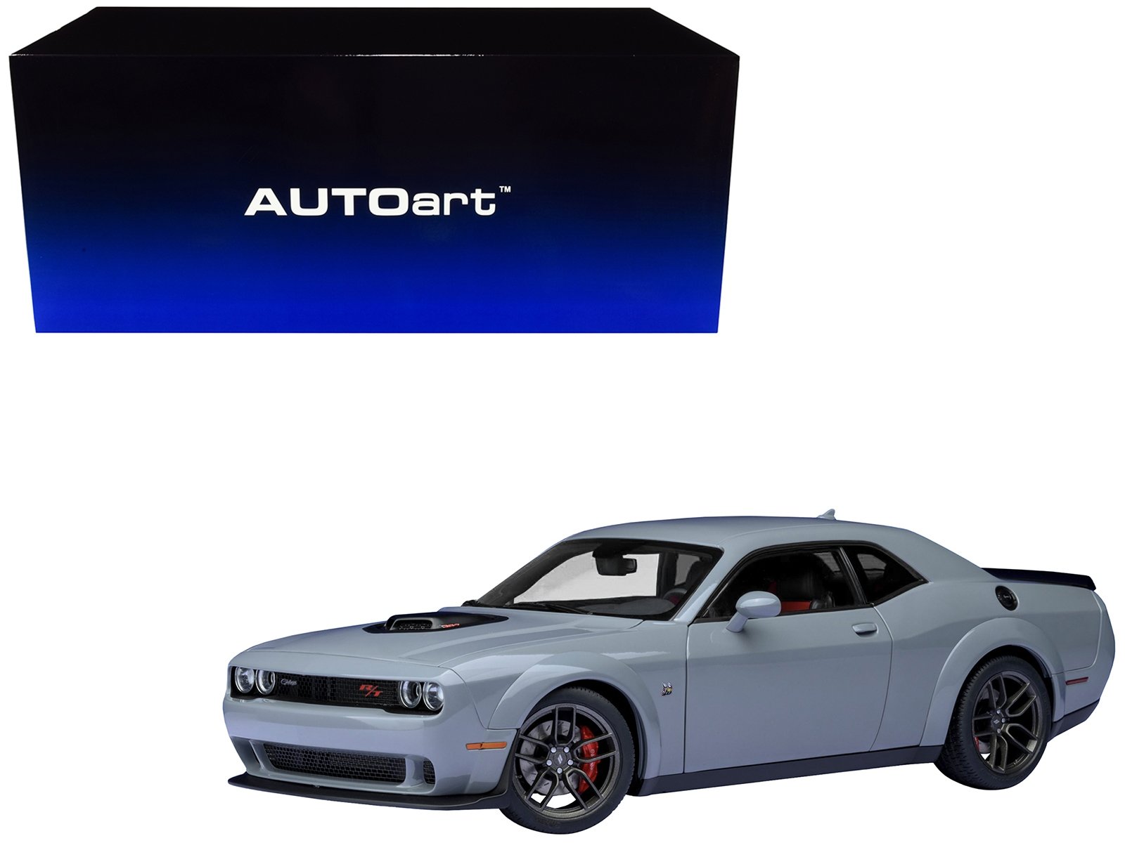 2022 Dodge Challenger R/T Scat Pack Widebody Smoke Show Gray 1/18 Model Car by Autoart - Image 2