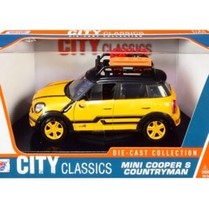 Mini Cooper S Countryman with Roof Rack and Accessories Yellow Metallic and Black "City Classics" Series 1/24 Diecast Model Car by Motormax