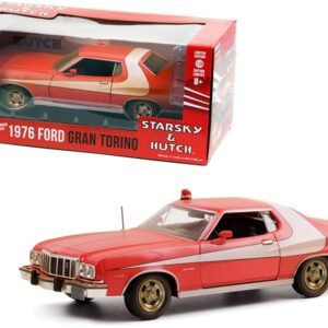 1976 Ford Gran Torino Red with White Stripe (Weathered Version) "Starsky and Hutch" (1975-1979) TV Series 1/24 Diecast Model Car by Greenlight