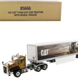 CAT Caterpillar CT660 Day Cab with Caterpillar Mural Dry Van Trailer "Transport Series" 1/50 Diecast Model by Diecast Masters